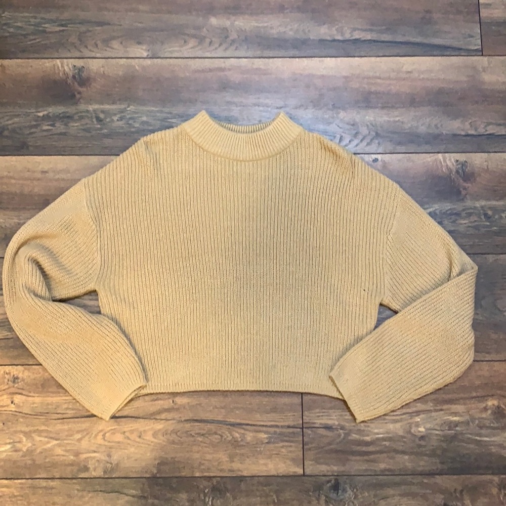 Mock turtleneck knit sweater
